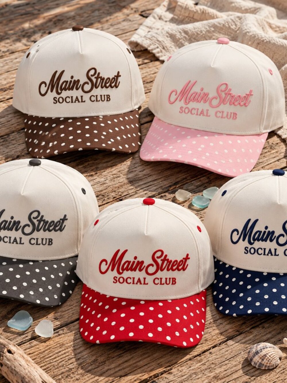 main street polka dot snapback